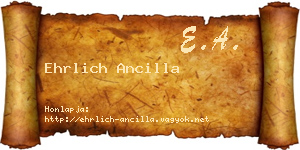 Ehrlich Ancilla névjegykártya